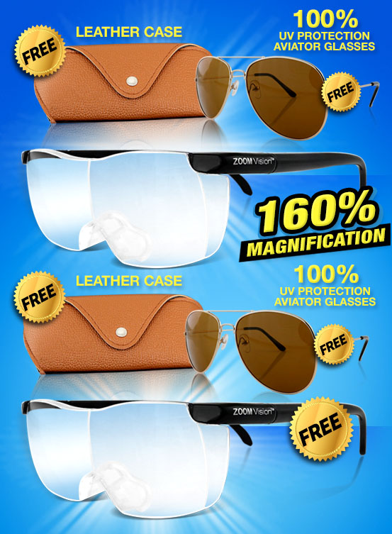 Zoom Vision Free Aviators and Free Glasses case