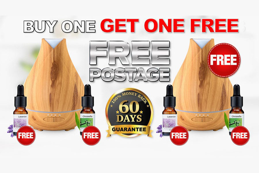 Aroma Diffuser Essential Oils Electric Wood Grain Easy Clean