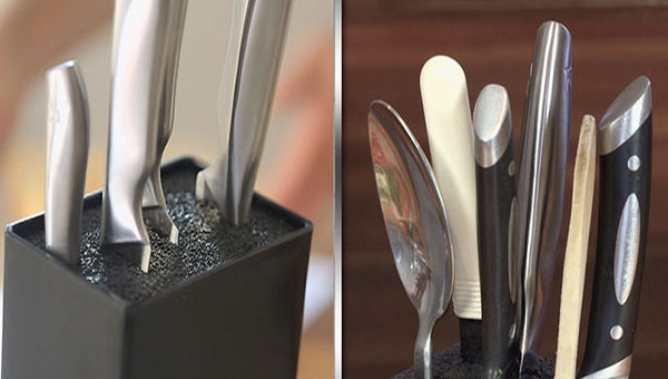 The universal knife block that can hold up to 10 knives or utensils, keeping your bench tidy and clean.