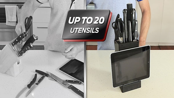 The universal knife block that can hold up to 10 knives or utensils, keeping your bench tidy and clean.