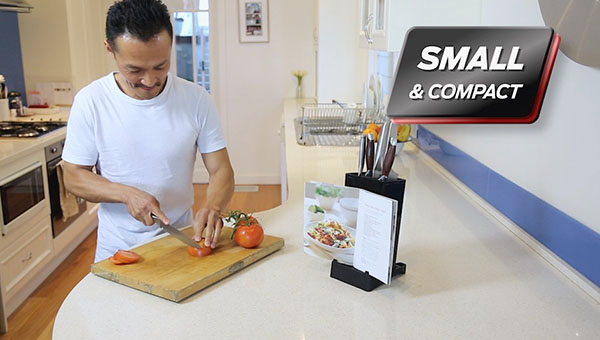 The universal knife block that can hold up to 10 knives or utensils, keeping your bench tidy and clean.