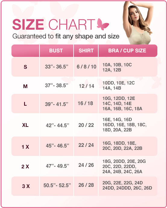 Ze bra size chart