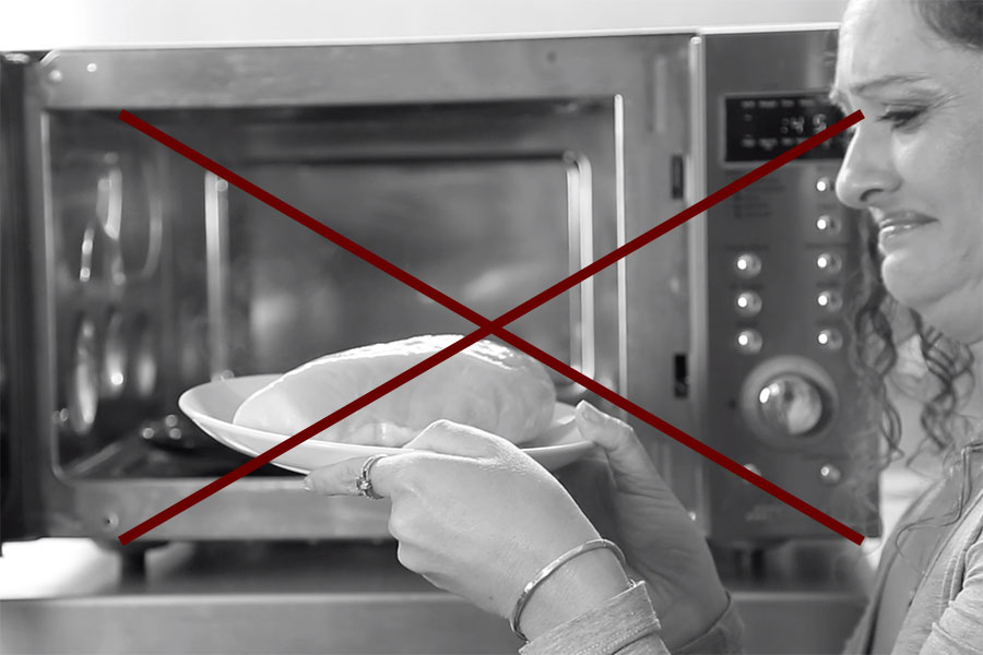 Amazingly fast defrosting tray for frozen meat, veggies, cakes, bread and more!