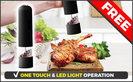 6 Piece, free pepper grinder