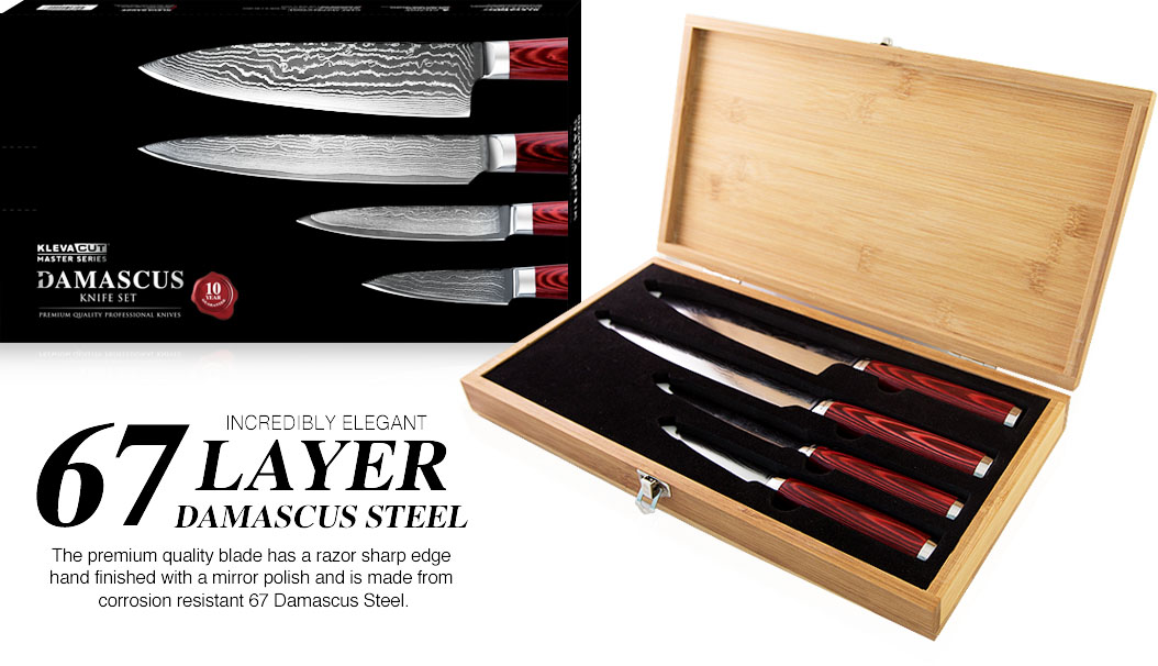 Kleva Cut Master Series - 6 Layer Damascus steel